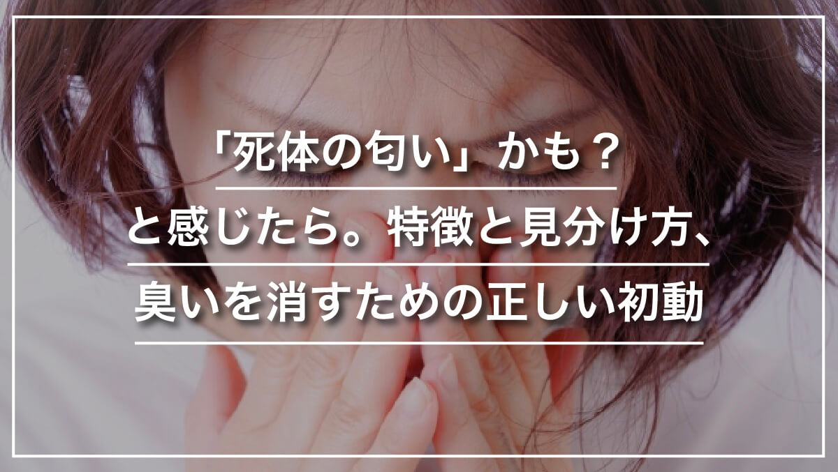 「死体の匂い」かも？と感じたら。特徴と見分け方、臭いを消すための正しい初動
